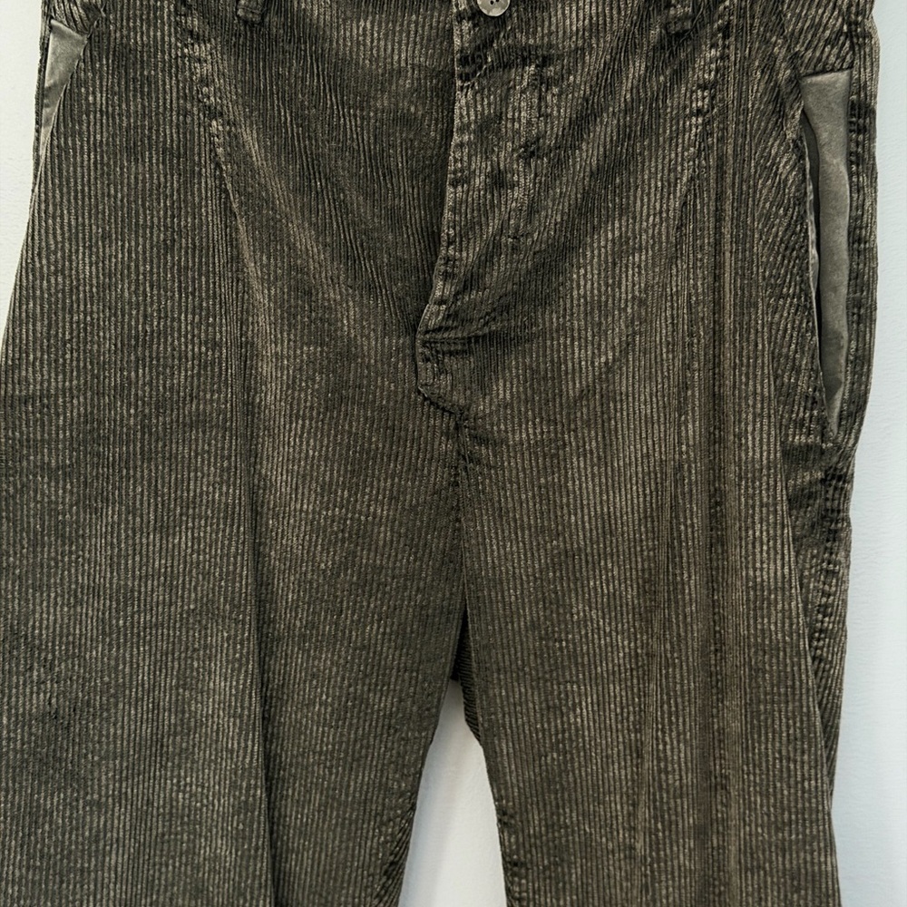 Transit Par-Such Lagenlook Corduroy Pants Gray Brown Relaxed Tapered Large - Picture 4 of 14